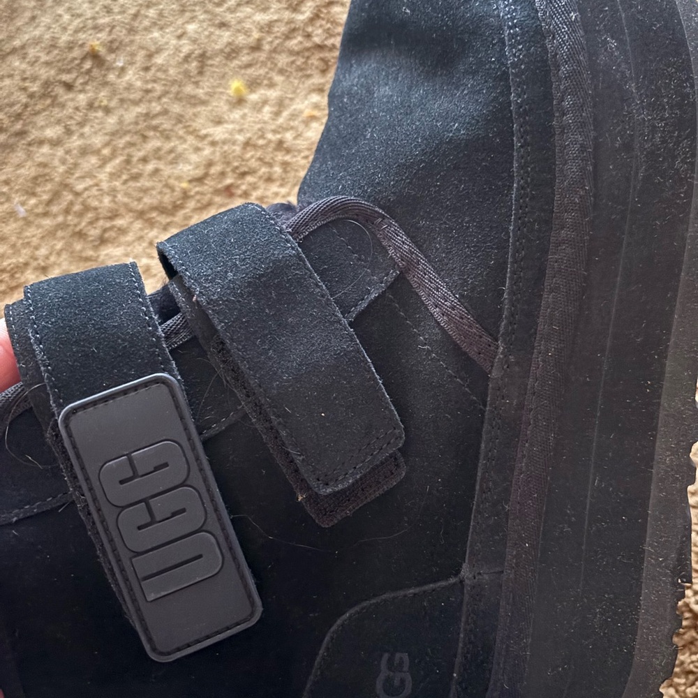 UGG Black Suede Strap Boots